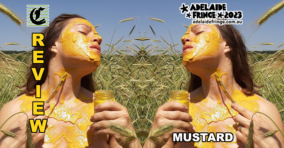 woman with mustard on face
