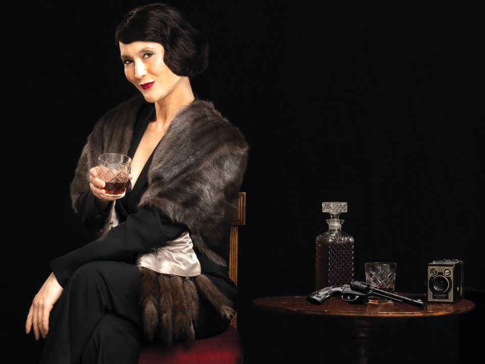 woman with glass of wine