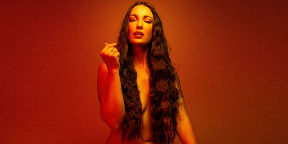 naked woman with long hair