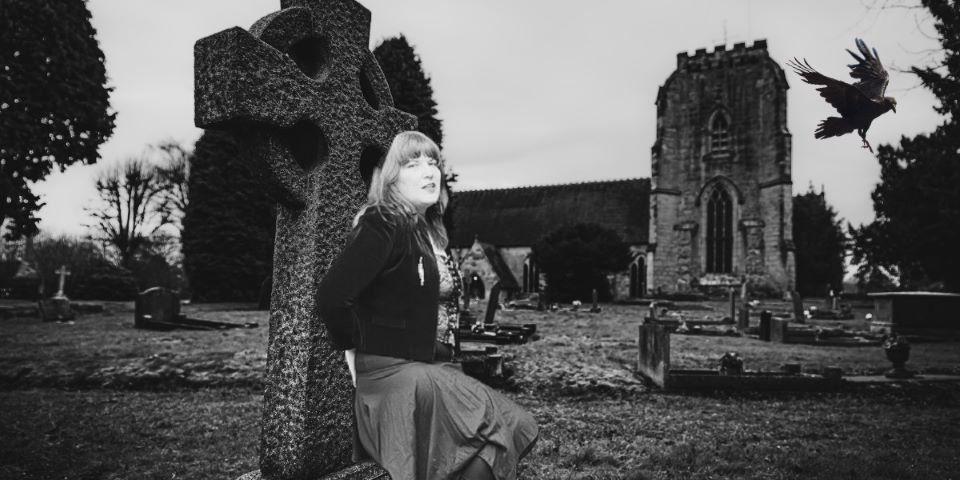 woman in cemetery