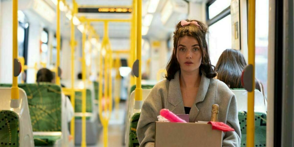 woman on train