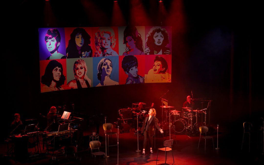 stage set with banner