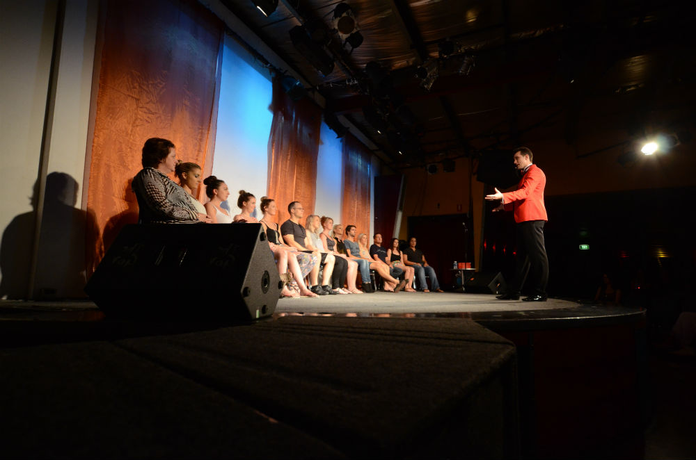 Isaac Lomman on Stage - Comedy Hypnosis Rewired - Adelaide Fringe - The Clothesline