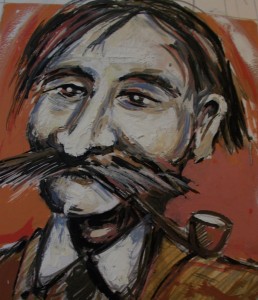 Henry Lawson - Portrait painted by David McCubbin - The Clothesline