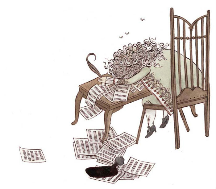 The Composer Is Dead - Illustration by Carson Ellis - Ad Cab Fest - The Clothesline