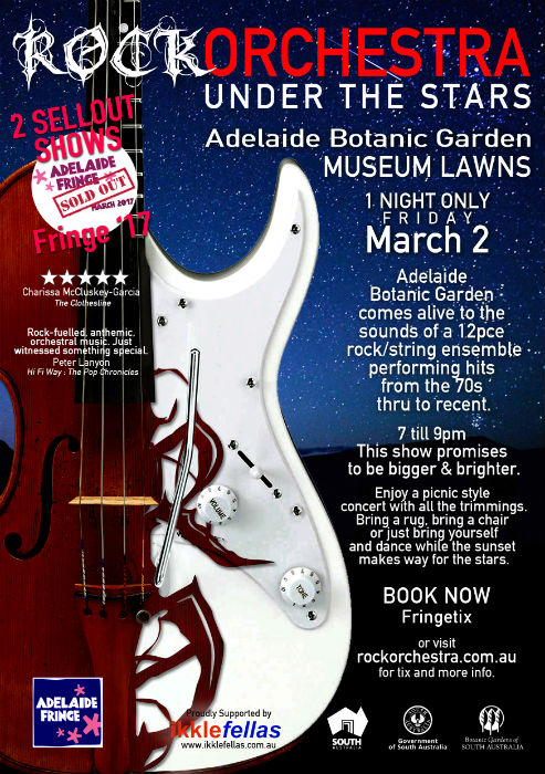 Rock Orchestra Under The Stars poster - ADLfringe - The Clothesline